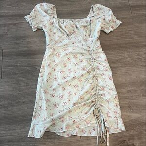 SHEIN Floral Print Dress with Ruched Detail